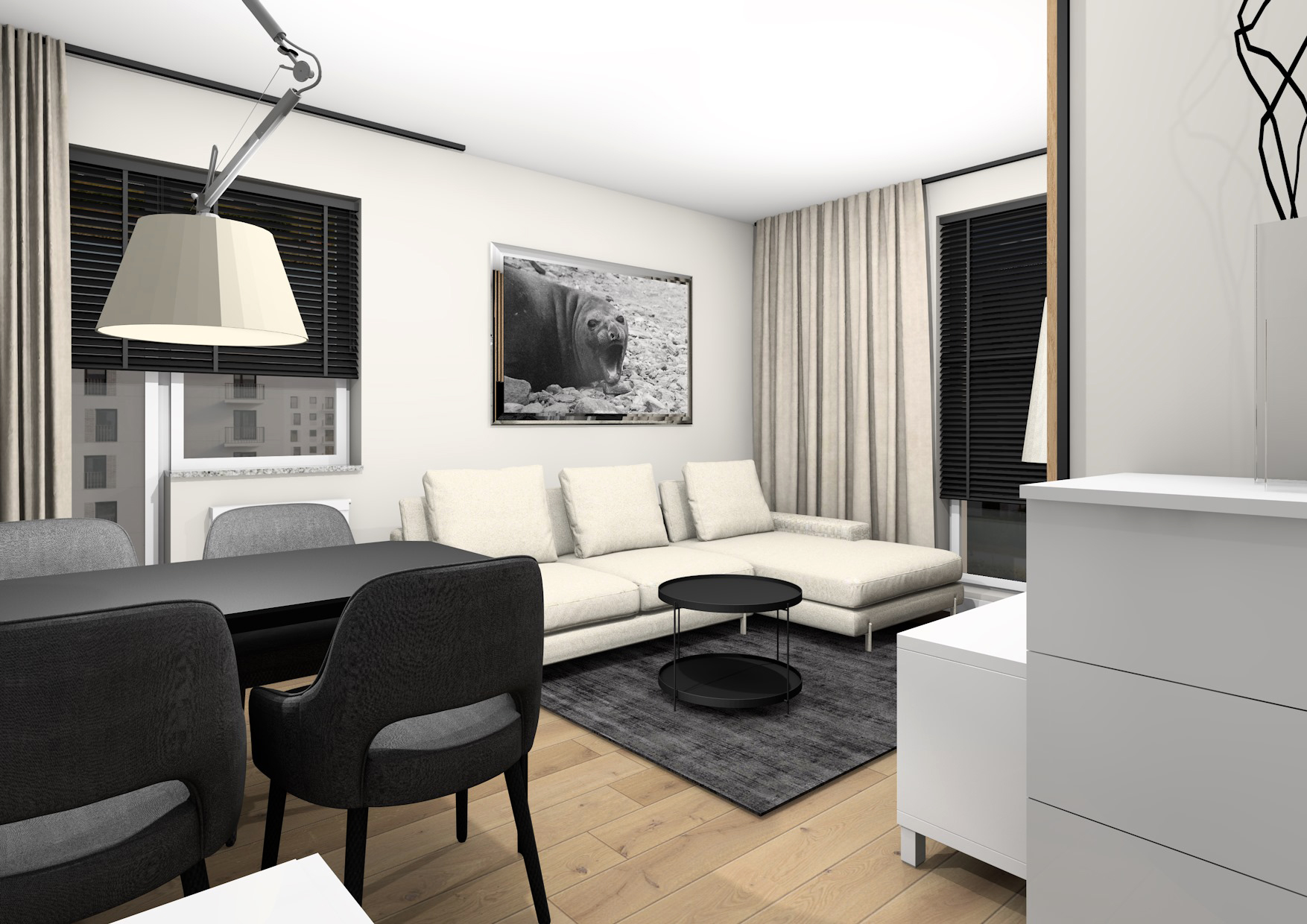 Projekt metamorfozy mieszkania dwupokojowego, Poznań 2022/2023